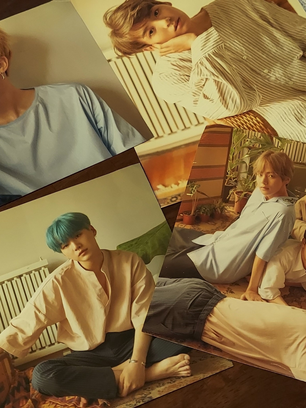 K-Pop Photo Collage Poster - Pastel Blues & Creams